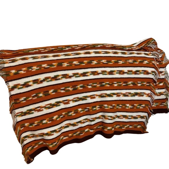 Vintage Midcentury Modern Handmade Afghan Throw Blanket EUC - Picture 4 of 7